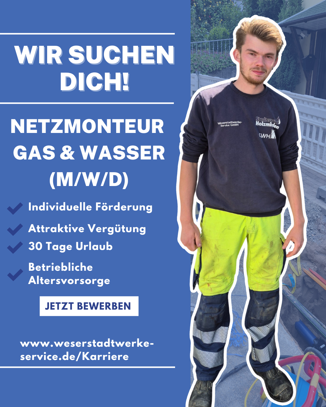 Stellenanzeige Instagram Post Netzmonteur